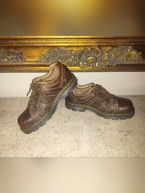 Dr Martens EVERETTE AW004 Men's Brown Leather Shoes - Durable Casual Lace-Up